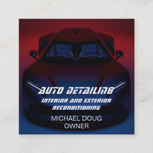 Luxe, automatische specificatie van de QR-code voo Vierkante Visitekaartje (Voorkant)