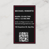 Luxe, automatische specificatie van de QR-code voo Visitekaartje (Achterkant)