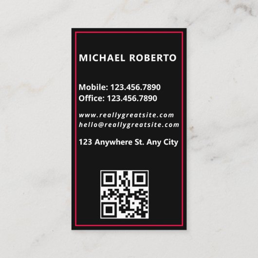 Luxe, automatische specificatie van de QR-code voo Visitekaartje (Achterkant)