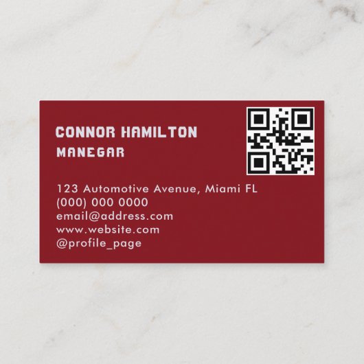 Luxe, automatische specificatie van de QR-code voo Visitekaartje (Achterkant)