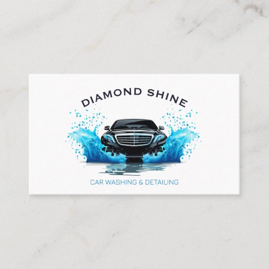 Luxe Automobiel Auto Wassen Auto Detailering Visitekaartje (Voorkant)