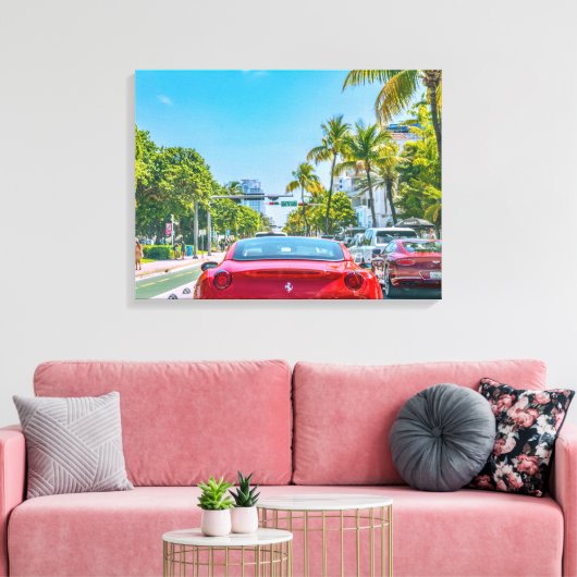 Luxe auto's canvasprint met uitgerekte afbeelding canvas afdruk (Insitu (Woonkamer))