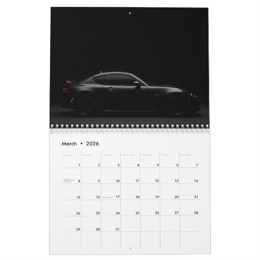 Luxe auto's kalender (Mar 2026)