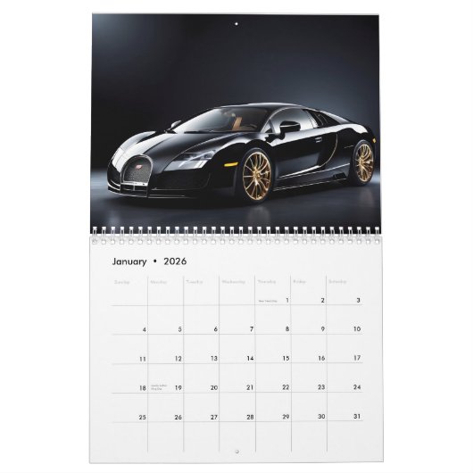 Luxe auto's kalender (Jan 2026)