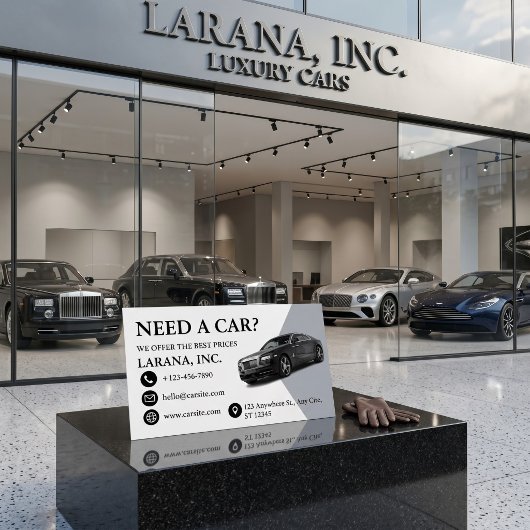 Luxe autoshowroomontwerp magnetisch visitekaartje