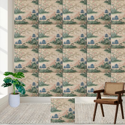 Luxe Aziatische Decor Chinoiserie Tegel Tegeltje