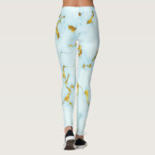 Luxe Azure Gilded Pottery Motif Keramische Kunst Leggings (Achterkant)