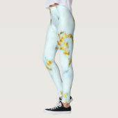 Luxe Azure Gilded Pottery Motif Keramische Kunst Leggings (Links)