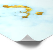 Luxe Azure Gilded Pottery Motif Keramische Kunst Poster (Hoek)