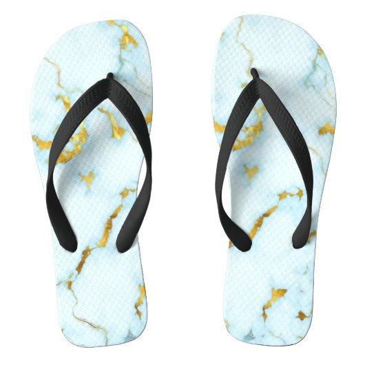 Luxe Azure Gilded Pottery Motif Keramische Kunst Teenslippers (Voetbed)