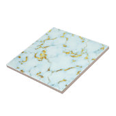 Luxe Azure Gilded Pottery Motif Keramische Kunst Tegeltje (Zijkant)