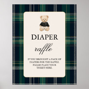 Luxe Baby shower Boy Luier Raffle teken Poster