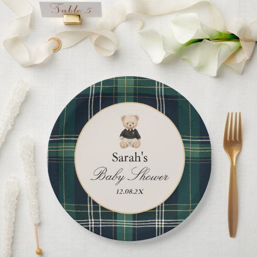 Luxe Baby shower Boy Papieren Bordje (Huwelijk)