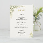 Luxe Baby's Breath Bloemige Trouwdag Menu (Staand voorkant)