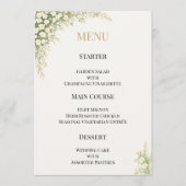 Luxe Baby's Breath Bloemige Trouwdag Menu (Voorkant)