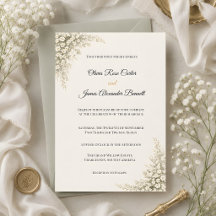Luxe Baby's Breath Bloemige Trouwkaart