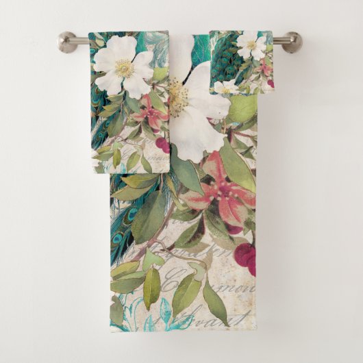 Luxe baden: Elegante Peacock badhanddoek set Bad Handdoek (Insitu)