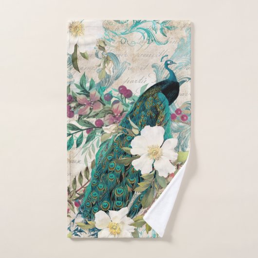 Luxe baden: Elegante Peacock badhanddoek set Bad Handdoek (Handdoek)
