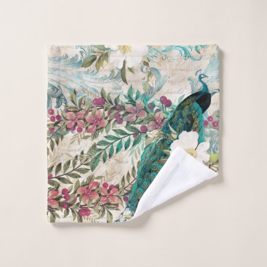 Luxe baden: Elegante Peacock badhanddoek set Bad Handdoek (Wasdoekje)