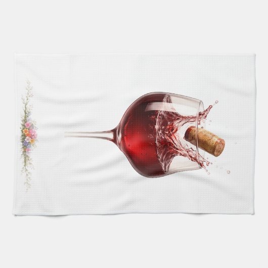 Luxe badhanddoek met wijn glas spatpatroon theedoek (Horizontaal)