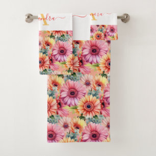 Luxe badhanddoekenset Verwen jezelf met bloemen Bad Handdoek