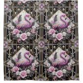 Luxe Badkamer | Art Deco Flamingo Douchegordijn (Voorkant)