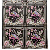 Luxe Badkamer | Art Deco Flamingo Douchegordijn (Voorkant)