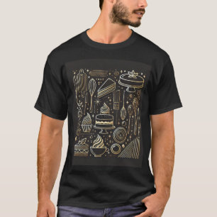 Luxe bakker & taart ontwerper t-shirt