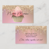 Luxe bakkerij koekjes Chef Roos Gold Glitter Drive Visitekaartje (Voorkant / Achterkant)