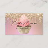 Luxe bakkerij koekjes Chef Roos Gold Glitter Drive Visitekaartje (Voorkant)