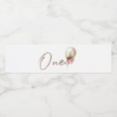 Luxe ballon glitter eerste verjaardag waterfles etiket (Enkel label)