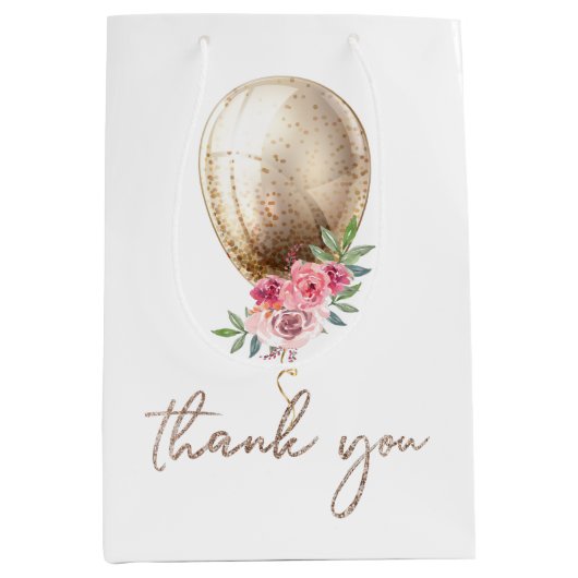 Luxe ballon Glitter Party Hartelijk dank Medium Cadeauzakje (Voorkant)