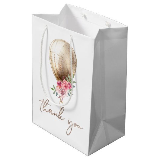 Luxe ballon Glitter Party Hartelijk dank Medium Cadeauzakje (Achterkant Gekanteld)