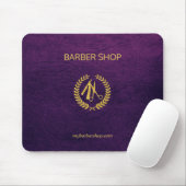 Luxe barber-winkel paars leder ziet er goudkleurig muismat (Met muis)