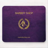 Luxe barber-winkel paars leder ziet er goudkleurig muismat (Voorkant)