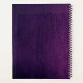 Luxe barber-winkel paars leder ziet er goudkleurig planner (Achterkant)