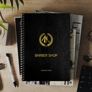 Luxe barber-winkel zwart leder ziet er goudbruin u planner