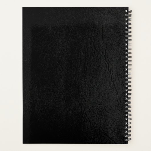 Luxe barber-winkel zwart leder ziet er goudbruin u planner (Achterkant)