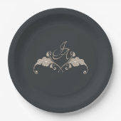 Luxe Barok Bruiloft Papieren Bord (Voorkant)