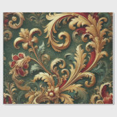 Luxe Barok Damaskpatroon Cadeaupapier (Vlak)