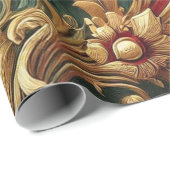 Luxe Barok Damaskpatroon Cadeaupapier (Rol Hoek)