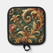 Luxe Barok Damaskpatroon Pannenlap (Voorkant)