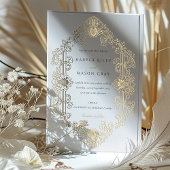 Luxe Barok Gold Foil Huwelijksuitnodiging Folie Uitnodiging