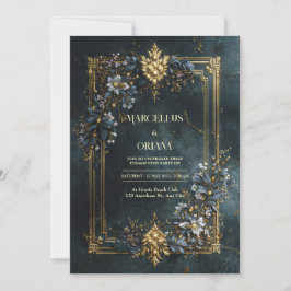Luxe Barok Gouden Lijst Donker Turquoise Bloem Bru Kaart