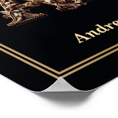 Luxe Barok Letter A Monogram Poster (Hoek)