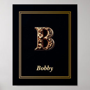 Luxe Barok Letter B Monogram Poster