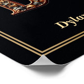 Luxe Barok Letter D Monogram Poster (Hoek)