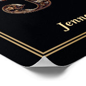 Luxe Barok Letter J Monogram Poster  (Hoek)