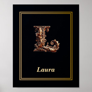 Luxe Barok Letter L Monogram Poster 