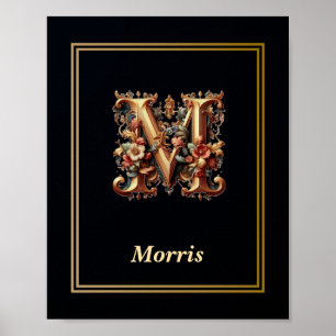Luxe Barok Letter M Monogram Poster